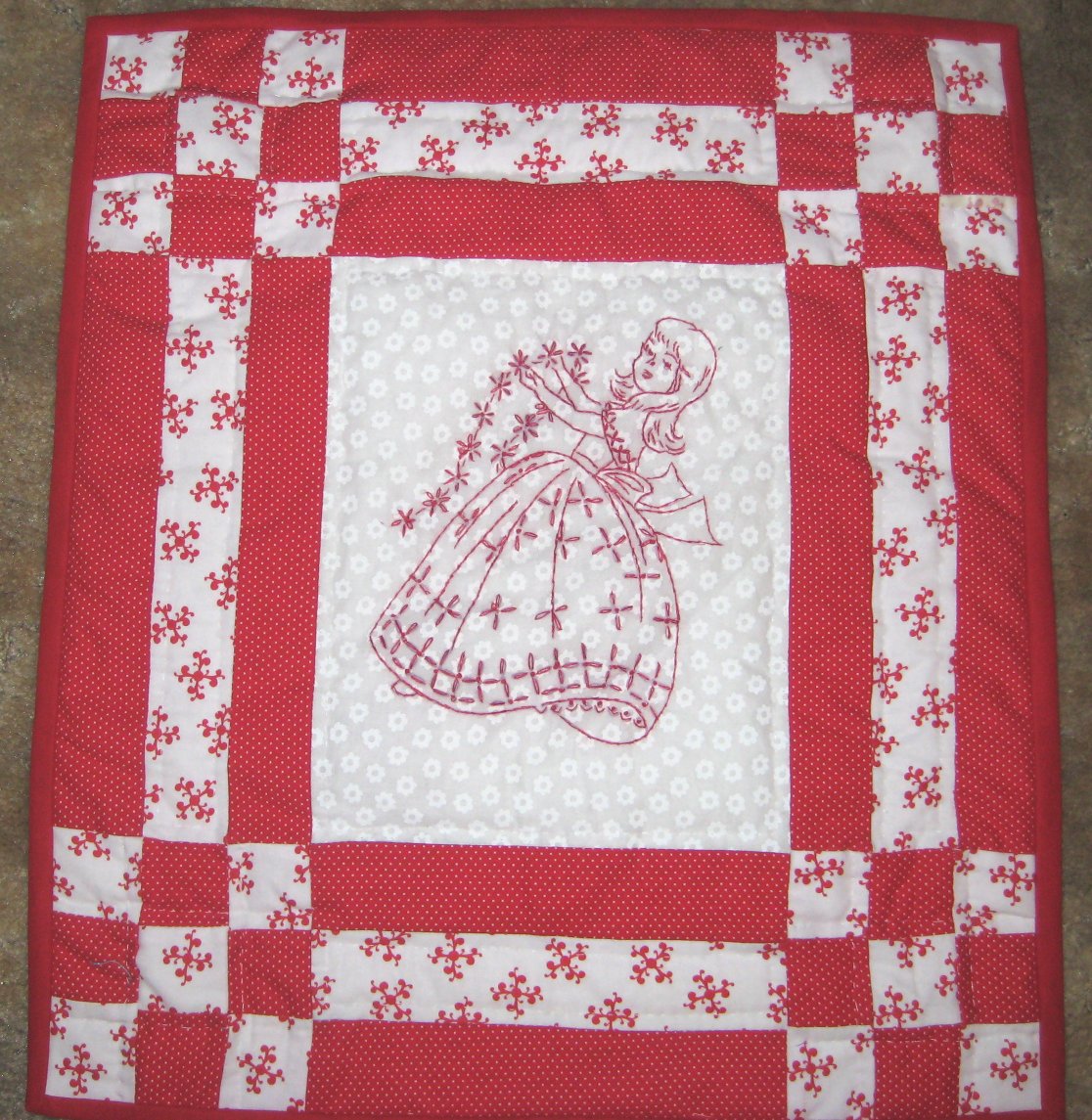 Doll Quilt Swap #3: Redwork Quilts