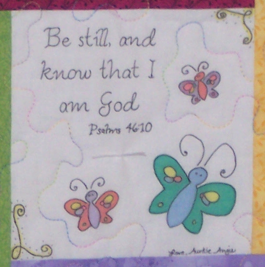 Block by Angie, Psalm 46:10.