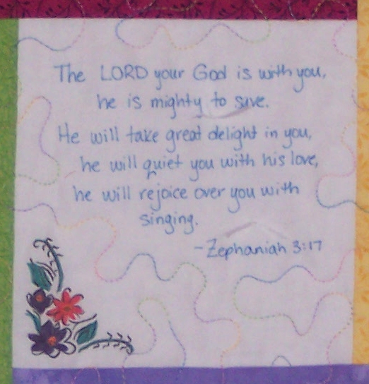 Filler block for Chris, Zephania 3:17.